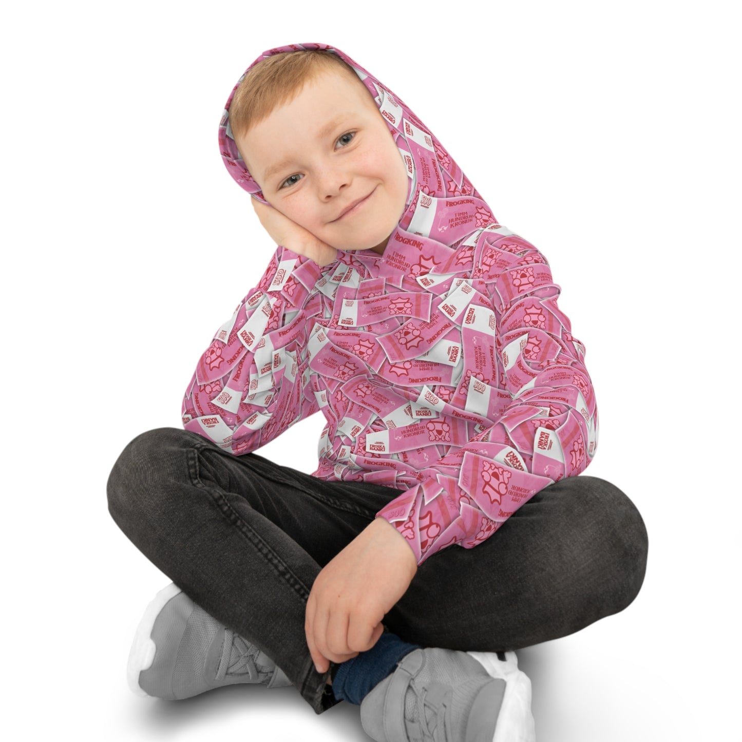 FIMM HUNDRUÐ KRÓNU SEÐLAR, HETTUPEYSA, Kids.